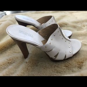 Michael Kors Leather White Open Toe Heels